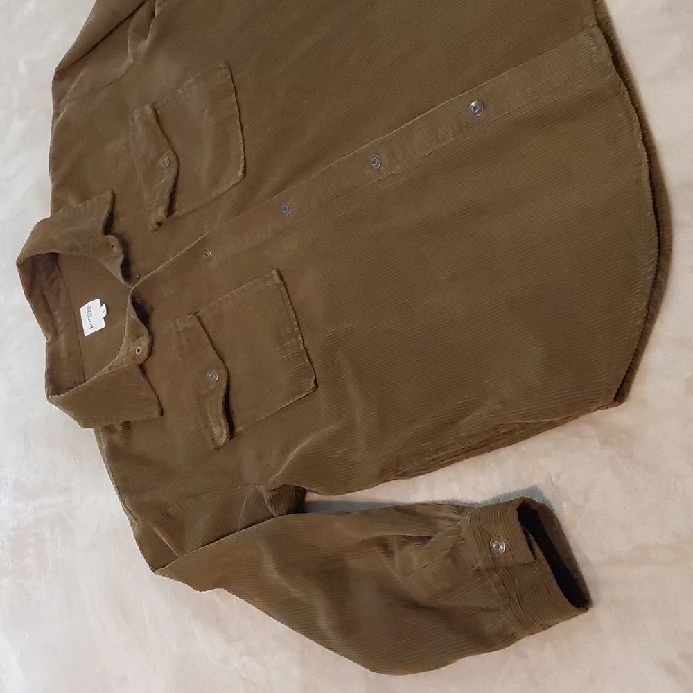 Kensie Jeans Green Button Down Corduroy Over Shirt Jacket Mens Size L - Picture 2 of 13